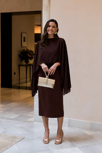 Capa gasa marrón chocolate