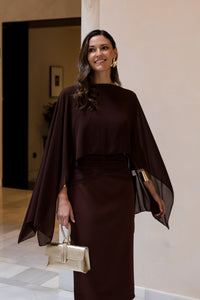 Capa gasa marrón chocolate