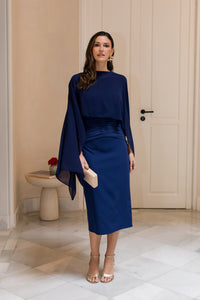 Capa gasa azul marino