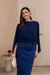 Capa gasa azul marino