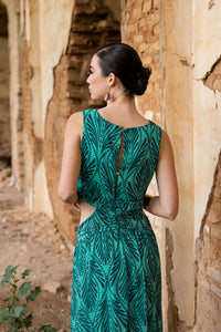 Vestido  largo Cut-out verde