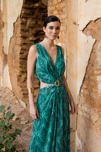 Vestido  largo Cut-out verde