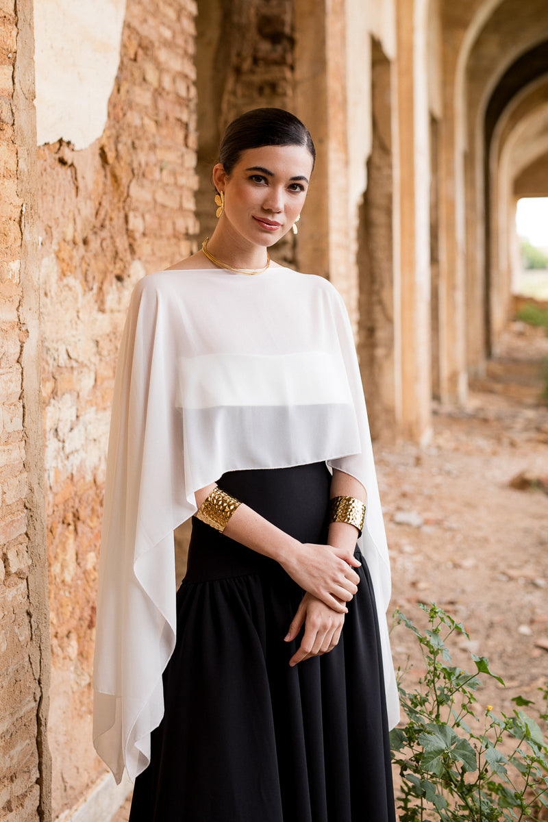 Vestido midi lady negro palabra de honor