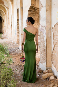 Vestido largo asimétrico