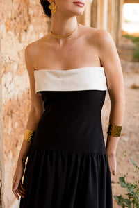 Vestido midi lady negro palabra de honor