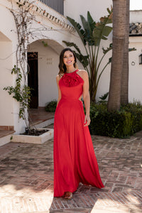 Vestido Halter Maxi flor