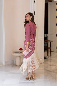 Conjunto de Blusa + falda de flecos rosa empolvado PROXIMAMENTE DISPONIBLE