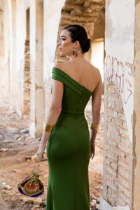 Vestido largo asimétrico