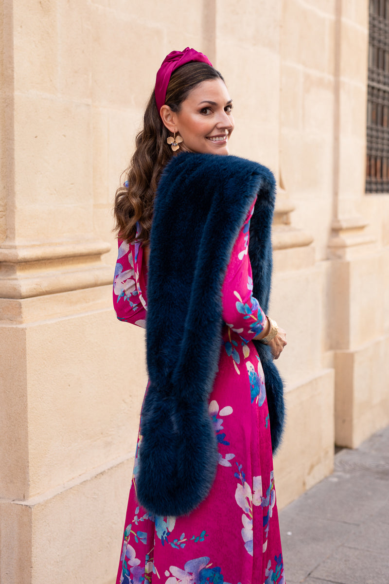 Vestido midi Amada coral