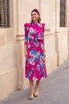 Vestido midi Amada coral