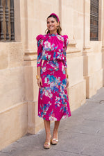 Vestido midi Amada coral