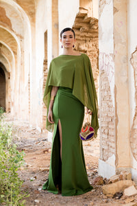 Vestido largo asimétrico