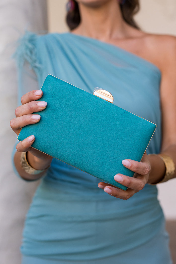 Bolso invitada terciopelo azul