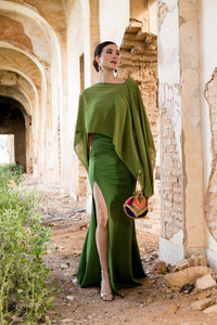 Vestido largo asimétrico