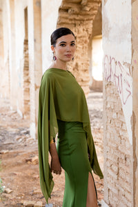 Vestido largo asimétrico