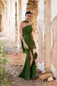 Vestido largo asimétrico