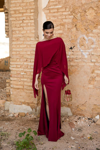 Vestido largo asimétrico