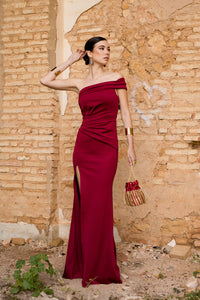 Vestido largo asimétrico