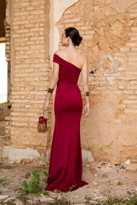 Vestido largo asimétrico