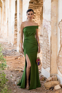 Vestido largo asimétrico