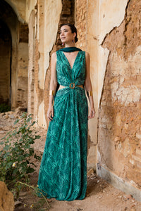 Vestido  largo Cut-out verde