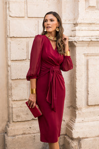 Vestido midi maxi lazada en cintura