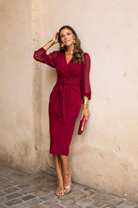 Vestido midi maxi lazada en cintura