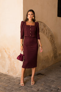 Conjunto de Blusa + falda chanel