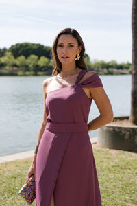 Vestido  largo asimétrico doble tirante