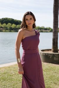 Vestido  largo asimétrico doble tirante