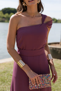 Vestido  largo asimétrico doble tirante