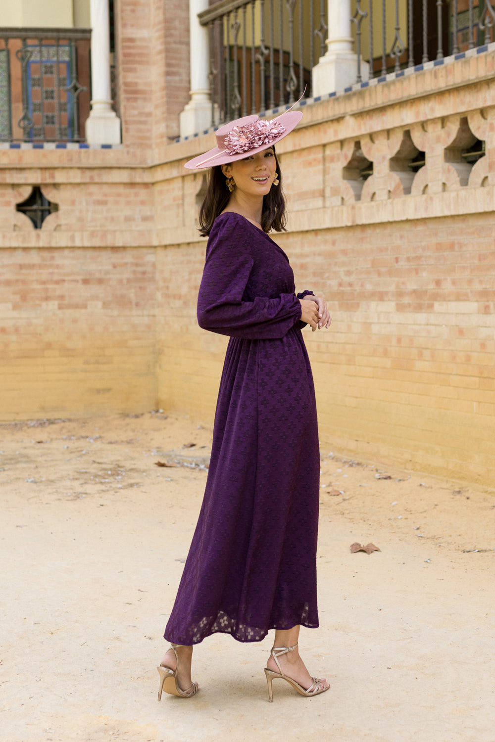 Vestido midi Almansa berenjena