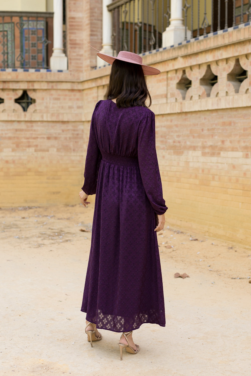 Vestido midi Almansa berenjena