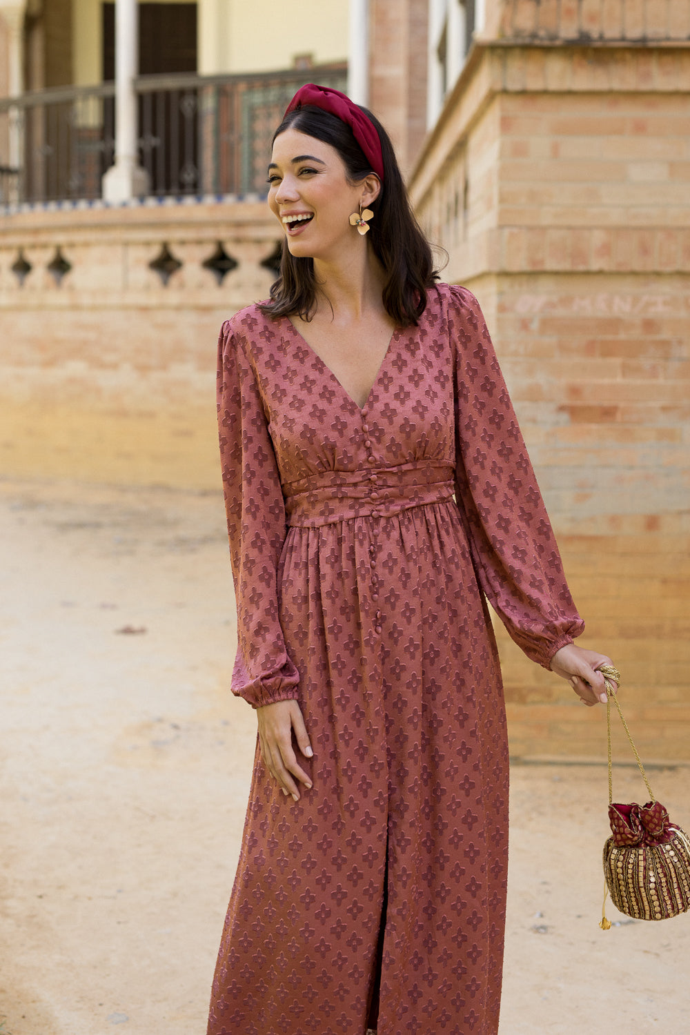 Vestido midi Almansa nude