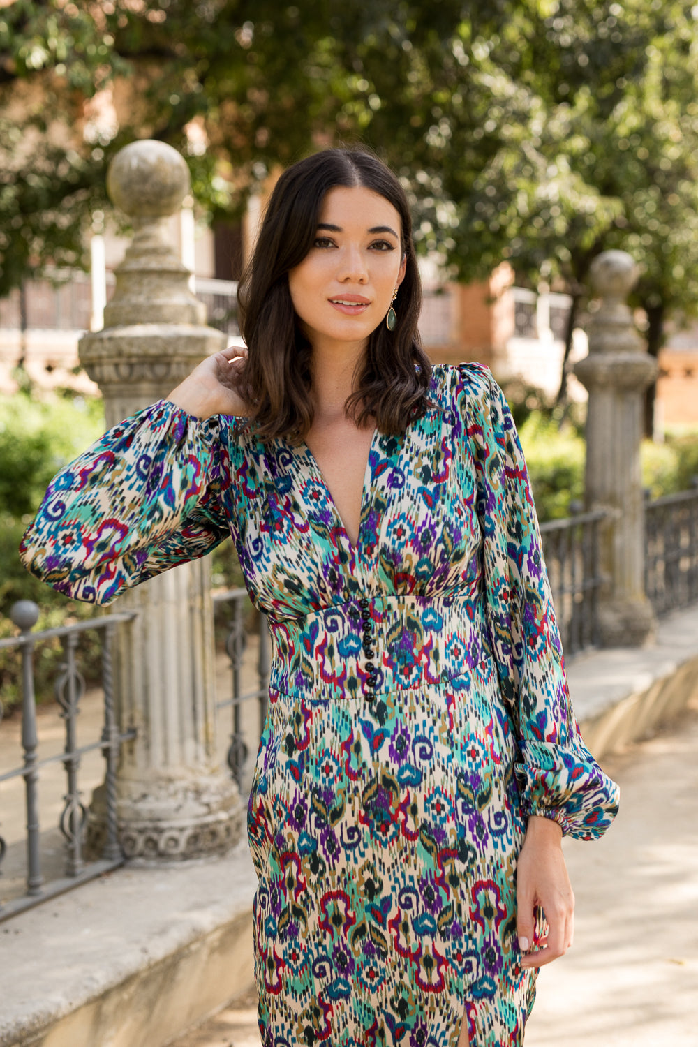 Vestido midi Petunia estampado