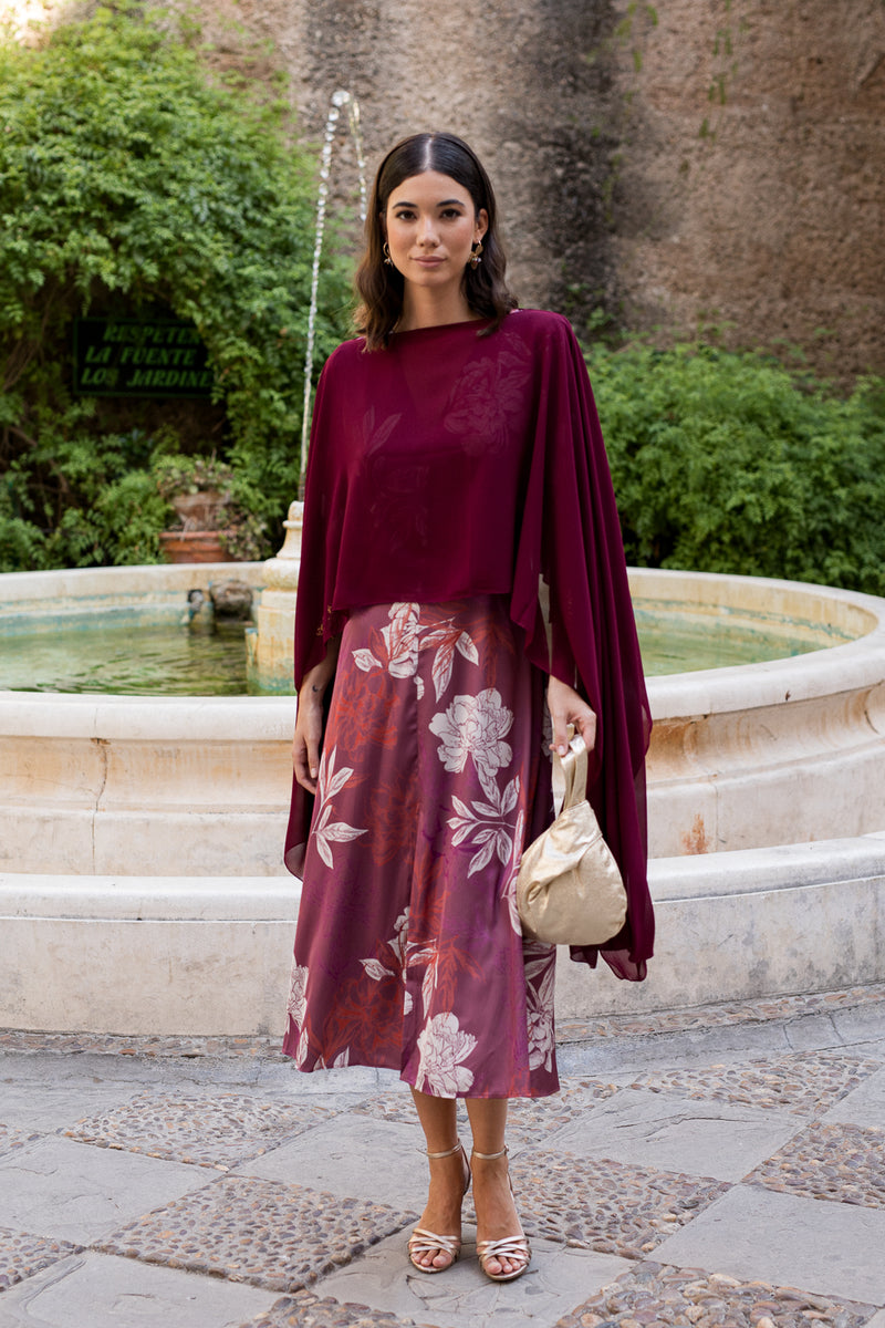 Vestido midi estampado floral