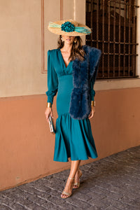 Estola azul petróleo
