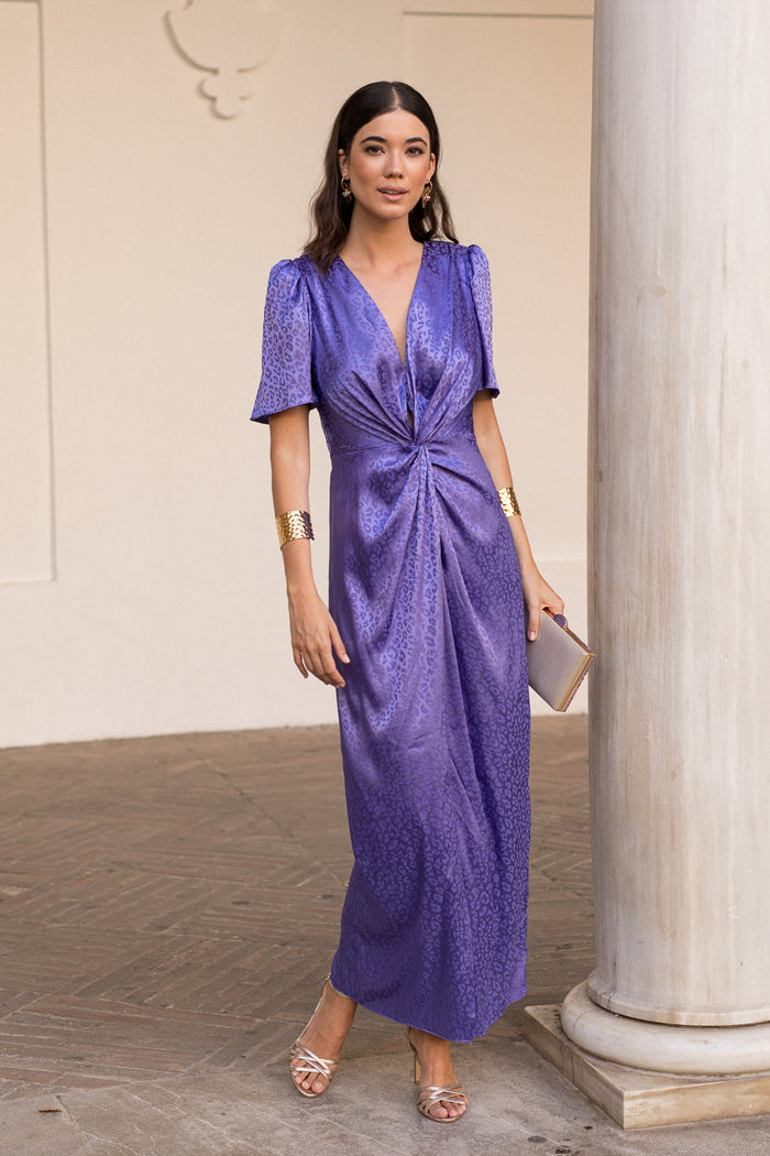 Vestido midi nudo Lavanda