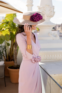 Vestido midi Petunia rosa nude