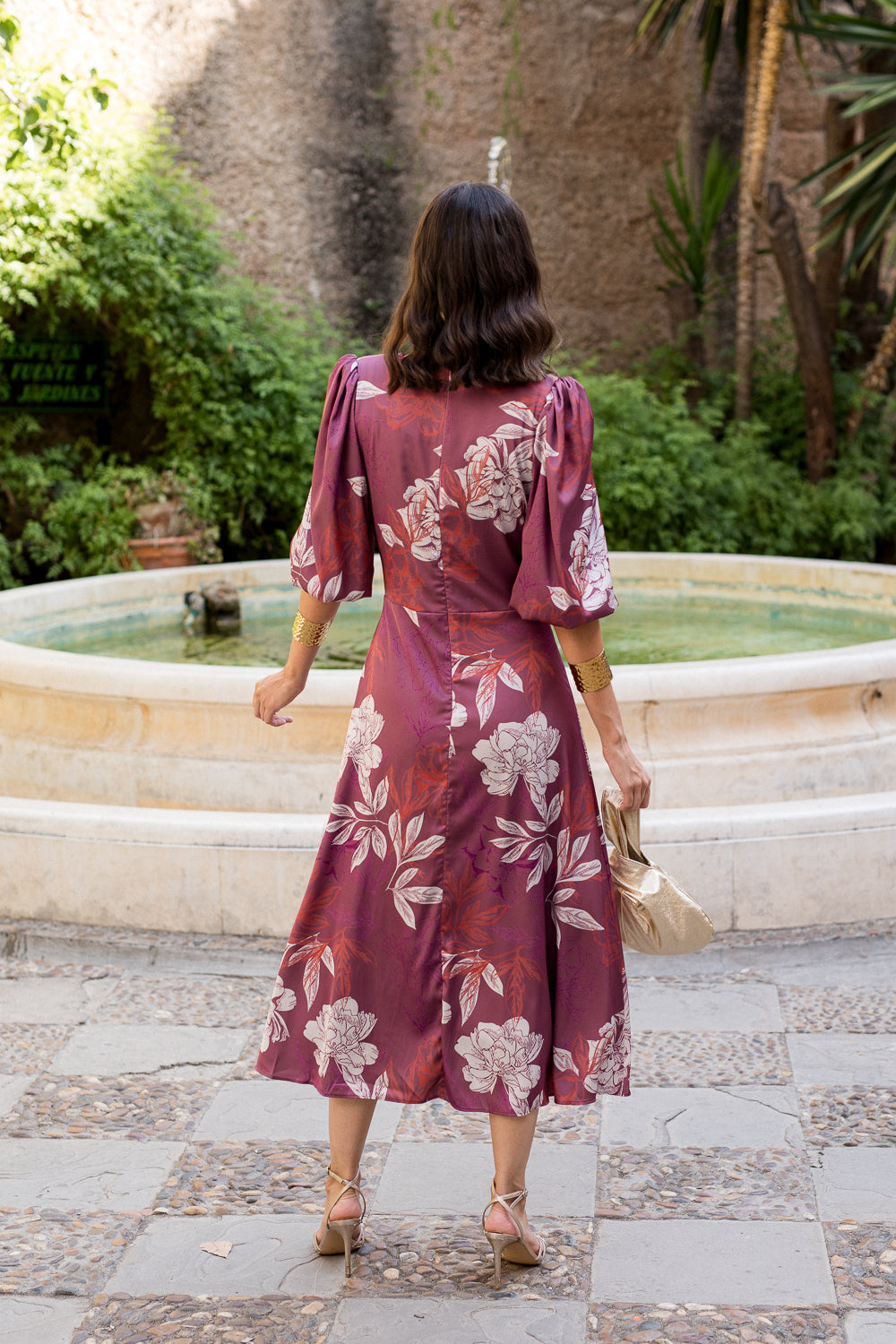 Vestido midi estampado floral