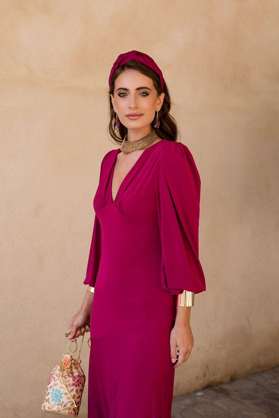 Vestido midi volante asimétrico