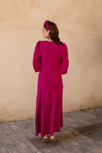 Vestido midi volante asimétrico