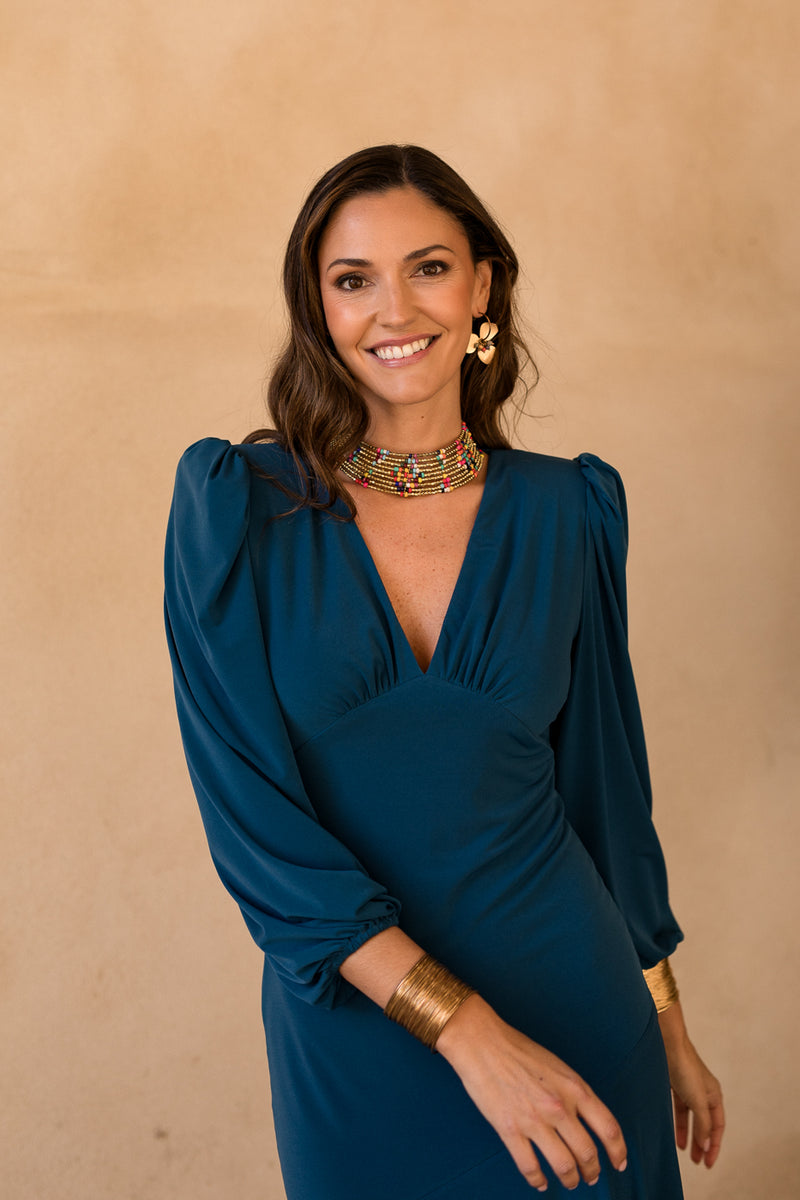 Vestido midi volante asimétrico