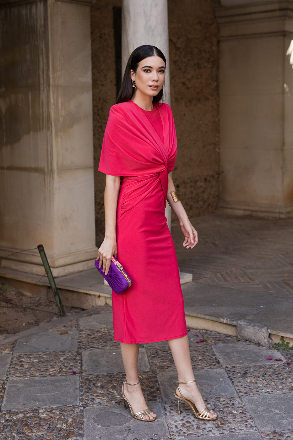 Bolso invitada terciopelo morado
