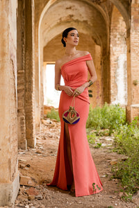 Vestido largo asimétrico
