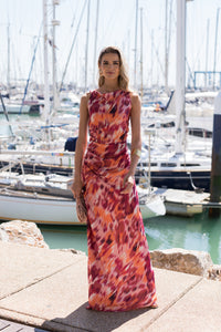 Vestido largo espalda cruzada