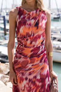 Vestido largo espalda cruzada