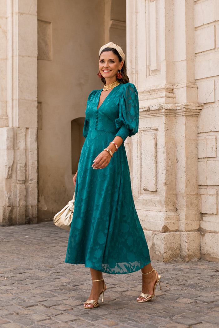 Vestido midi Strachan brocado