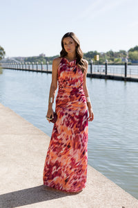 Vestido largo espalda cruzada