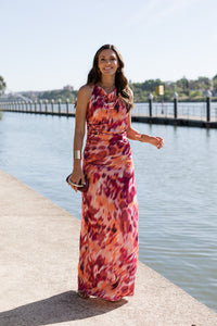 Vestido largo espalda cruzada